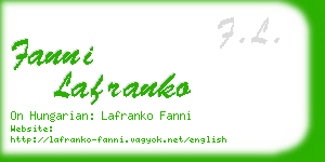 fanni lafranko business card